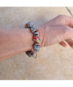Bracelet blanc homme femme en perles artisanales africaines