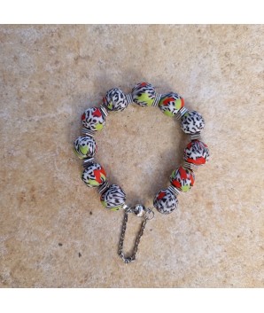 Bracelet blanc homme femme en perles artisanales africaines