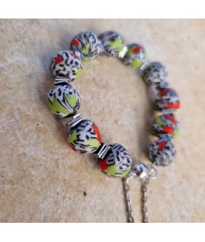 Bracelet blanc homme femme en perles artisanales africaines