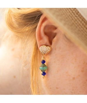 Boucles d'oreilles bohème attaches coeur gold filled