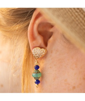 Boucles d'oreilles bohème attaches coeur gold filled
