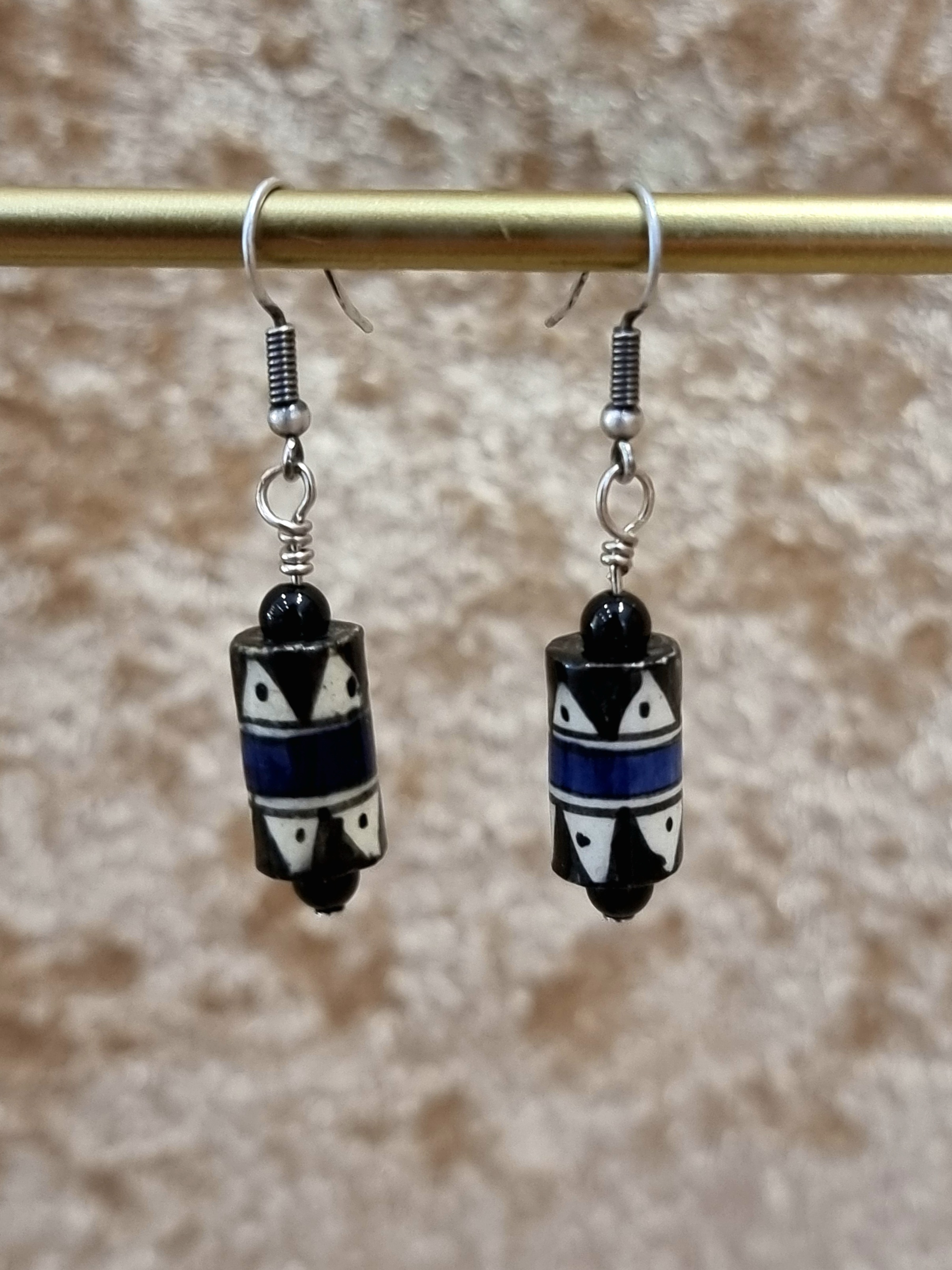 Boucles d'oreilles en perles de céramique du Pérou